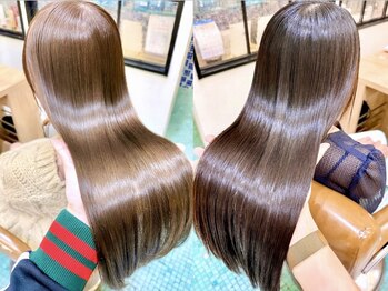 アテナ(ATENA)の写真/【天神】≪髪質改善ストレート≫ダメージレスに憧れのストレートヘアが叶う◎思わず触れたくなる美髪に♪