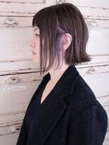 ロリム(RorriM)&nbsp;外ハネボブ　インナーカラー  ラベンダー　ダブルカラー