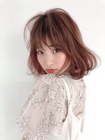 エレノア トーキョー 恵比寿(ELEANOAH TOKYO)&nbsp;大人かわいい薄めバングボブココアブラウンフリンジウェーブ