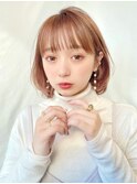 【lien.ai】ひし形ボブ　小顔　ピンクベージュ