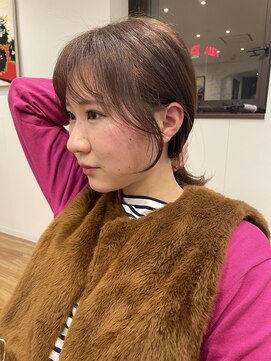 ノラキチジョウジ(NORA KICHIJOJI) #ピンクブラウン#おくれ毛#くびれヘア#セミロング#暖色カラー