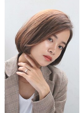 テラス 茨木(Terrace) ワンレンボブオリーブカラーくすみカラー20代30代40代