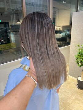 メリー オオサカ(Merly Osaka) 巻かなくても可愛いバレイヤージュ_olive greige_