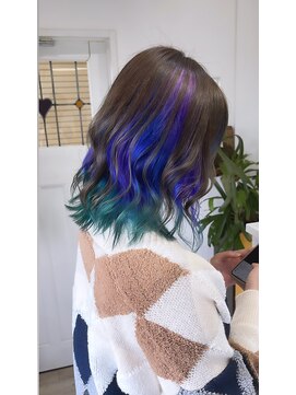 レム(LEM) MIXカラー襟足グリーン