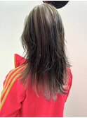 韓国風レイヤーカットウルフカット前髪カットグレージュカラー