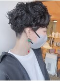 【morio原宿】刈り上げ黒髪ショートマッシュニュアンスパーマ