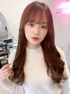 ラルムバイシー 新宿(LARME by Sea) 韓国前髪顔周り×チェリーブラウンフェミニン【新宿/髪質改善】
