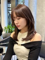 ワンカール ワンホンレイヤーカット ミディアム 韓国 顔周り