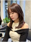 ワンカール ワンホンレイヤーカット ミディアム 韓国 顔周り