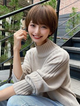 プアメリア 名古屋(Puamelia) ハイトーン×ダブルカラー×グレーベージュ☆ショート[名古屋]