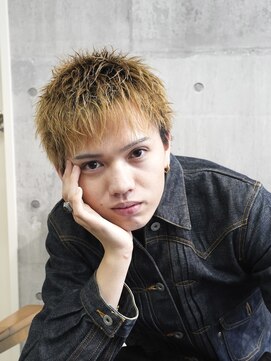 メイン(MENIN) スパイキーショートツーブロックアップバング短髪メンズショート