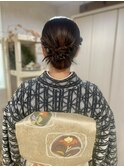 【着物ヘア】タイトシニヨンアレンジ