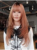ブリーチ顔周りレイヤーチェリーブラウンハイトーン_ba556541