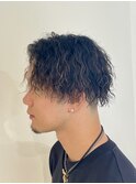 ツイストスパイラルパーマ縦落ちパーママンバンヘアメンズ