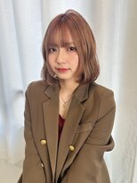 アンニュ(annuy)&nbsp;ブリーチカラー ぱっつん前髪 くびれボブ  ミルクティーベージュ