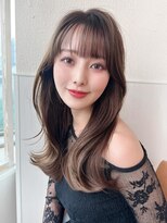 アフロート エル 錦糸町(AFLOAT L)&nbsp;20代大人かわいい外ハネセミロング × ミルクティーブラウン