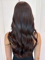 アルバム 銀座(ALBUM GINZA)&nbsp;グレージュロング暗めカラー韓国ヘア顔周りレイヤー_ba566253