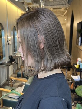 三宮 元町 神戸 髪質改善 ボブ オリーブカラー 白髪染め 
