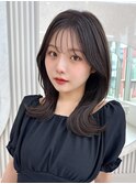 【20代30代】小顔レイヤーミディアム/黒髪/暗髪/ココアベージュ