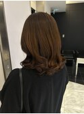 伸ばしかけパーマ/コテ巻き風/ミディアムパーマ/おとなパーマ