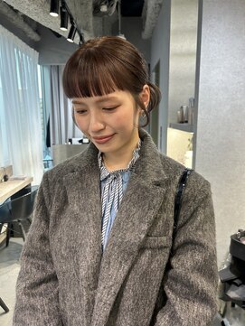 リラス 博多(rilas) ワイドバング　ブリーチなしカラー　イメチェン　外はねボブ