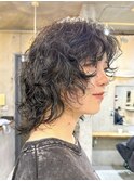 ウルフパーマミディアムパーマウルフカットクリープパーマ