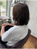エイジングケア/顔周りレイヤー/くびれロブ/ショコラベージュ