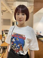 オルネ 代官山(OLUNE)&nbsp;ミニボブ/ワイドバング/赤髪/ボブ/コンパクトボブ/代官山/