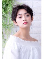 エルデ ナインズ ヘアー スタンド 川口店(elde 9's HAIR STAND)&nbsp;チョコレート＆プリカールの大人ガーリーのボブ風モードヘア