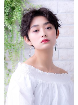 エルデ ナインズ ヘアー スタンド 川口店(elde 9's HAIR STAND) チョコレート＆プリカールの大人ガーリーのボブ風モードヘア