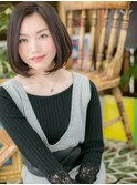 耳かけも◎黒髪シアカラー小顔前下がりボブg大宮20代30代40代 !