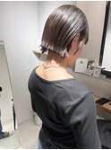 "久保田"切りっぱなし外ハネミニボブ地毛風縮毛矯正ストレート