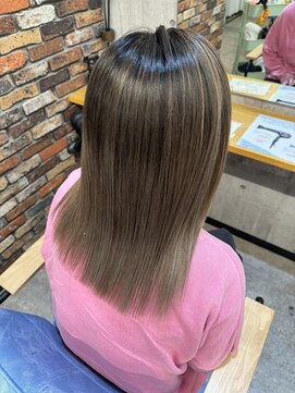 ルーナヘアー(LUNA hair) 『京都 山科 ルーナ』バレイヤージュ 柔らかベージュ 草木真一郎