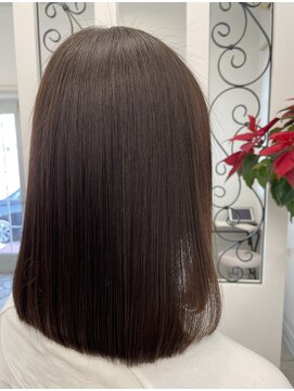 サロンドノア(Salon de NoA) ミディアムヘア×縮毛矯正