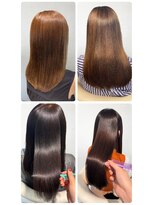 美容室フルール&nbsp;30代40代髪質改善ココアブラウン艶感ストレート透明感