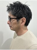 メンズショートアップバング刈り上げなしツーブロックなし