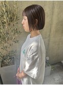 20代30代大人可愛いミルクティーベージュインナーカラーボブ