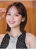 ミディアムレイヤー　レイヤーボブ　縮毛矯正　ストレート