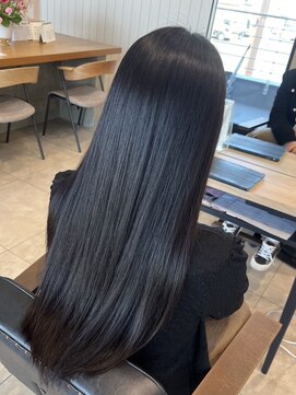 エクファ ヘアエステアンドスパ(ex-fa hair esthe&spa) ワンホンレイヤー/ミルクティーブロンド/ダークブルー/草津/栗東