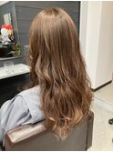 インナーカラー ピンクベージュ