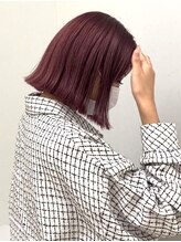 レーヴ ヘアー シエル(Reve hair ciel) 切りっぱなしボブ ピンクカラー２０代/３０代/４０代