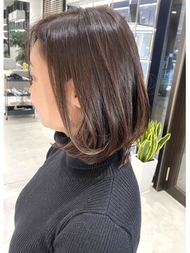 ステアケース 武蔵小杉店(stair:case) 大人ミディアム/デジタルパーマ/脱白髪染めハイライト/30代40代