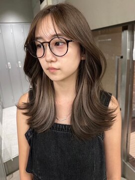 サイン 表参道(SIGN) 美髪エアリーロングピンクブラウン切りっぱなしボブハイライト