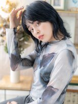 カバーヘア ブリス 大宮西口(COVER HAIR bliss)&nbsp;ブルーグレージュ小顔透け感ミディアムウルフc4大宮20代30代40代