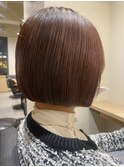 ピンクベージュボブ　つやがみ