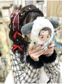 編み込みカチューシャサイドポニー♪