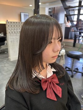 黒髪/クラゲヘアー/オリーブグレー/小顔/ココアベージュ/南草津