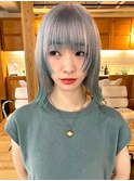ケアブリーチ/シルバーアッシュ/エンドカラー/顔まわりカット