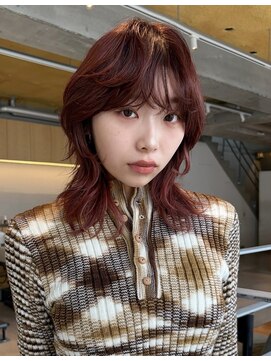 ケイトテイラー(KATETAYLOR) ワインレッドレイヤーカットマッシュバング