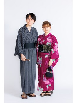 グレイシーエメ ひばりヶ丘店(GRACY aimer)の写真/ひばりが丘で着付け!カップル浴衣デートで特別な夏を☆和装で思い出を彩ろう♪